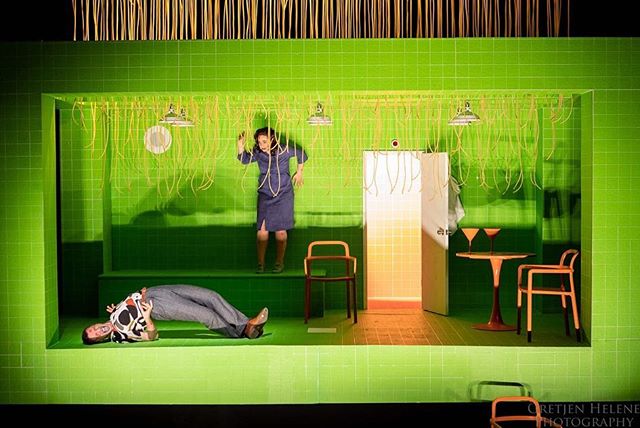 And here&rsquo;s the reveal!
Happy Opening to The Danube. 
#thedanube #fornes #costumedesign #costumedesigner #harvard #theater #spaghetti #pasta #climatechange #neon